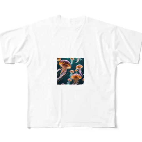 幻想的なクラゲ フルグラフィックTシャツ