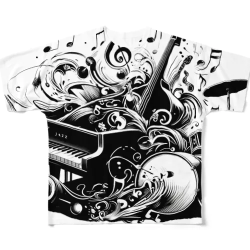 ♪Bursting Jazz All-Over Print T-Shirt