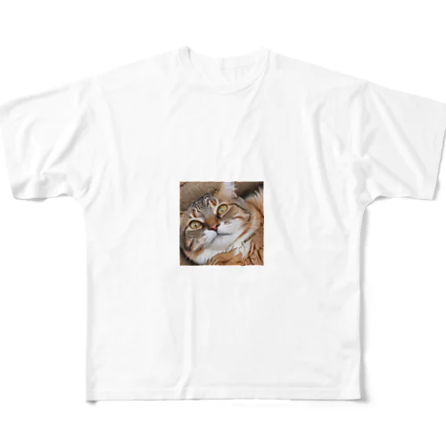 強面にゃんこ！ All-Over Print T-Shirt