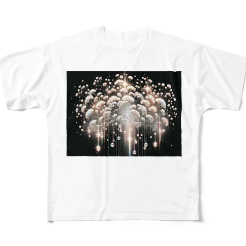 霞草と雫 All-Over Print T-Shirt