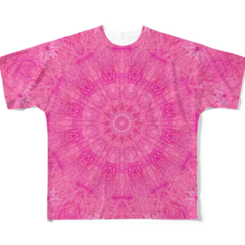 春のピンク　癒しの曼荼羅　華やかに All-Over Print T-Shirt