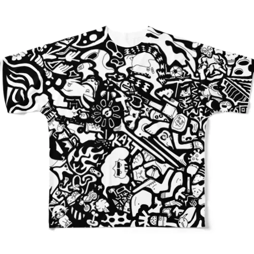 ベン画 モノクロ All-Over Print T-Shirt