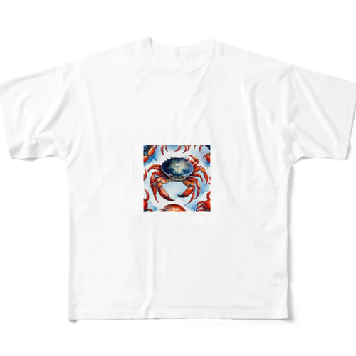 水墨画カニ All-Over Print T-Shirt