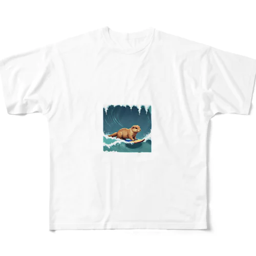 Surfin！プレーリードッグ フルグラフィックTシャツ