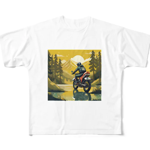 旅するバイカー All-Over Print T-Shirt