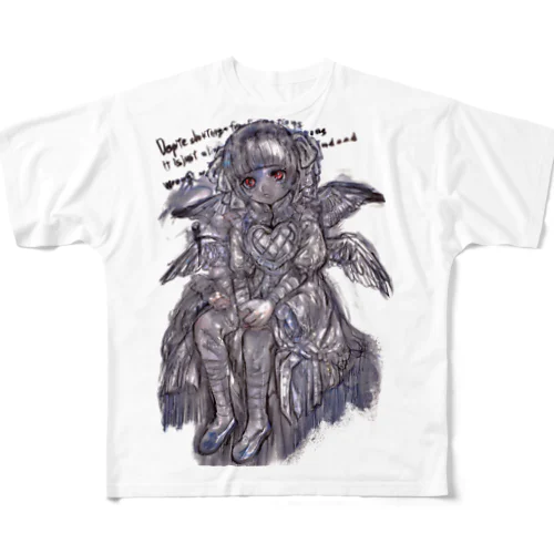 all alone  フルグラフィックTシャツ