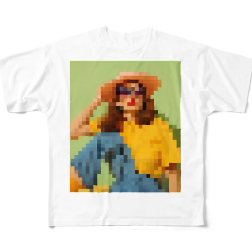 art woman mosaic フルグラフィックTシャツ