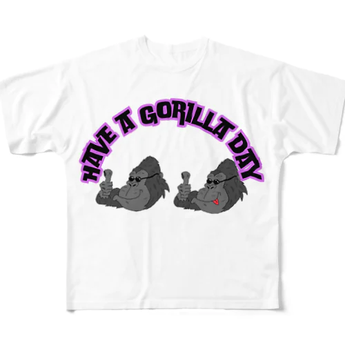 イケてるゴリラのHave a Gorilla day All-Over Print T-Shirt