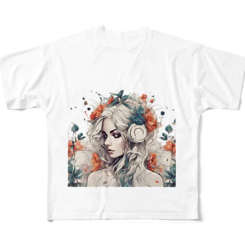 horde of flowers フルグラフィックTシャツ