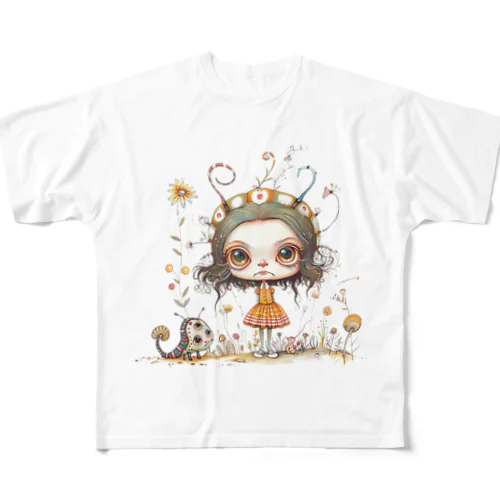 キャタ子 All-Over Print T-Shirt