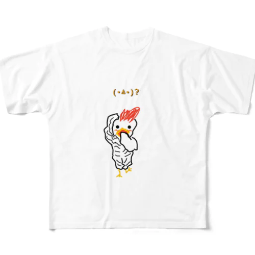 (*˙꒫˙* ) 顔ニワさん🐔 フルグラフィックTシャツ