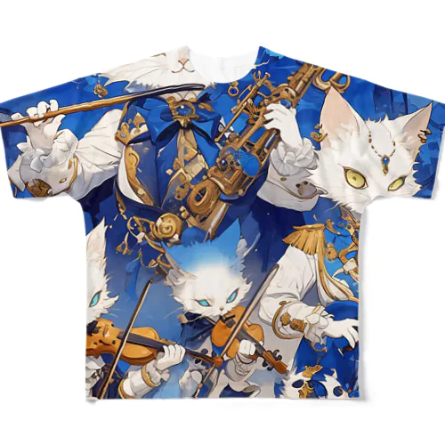 猫の吹奏楽団　なでしこ1478 All-Over Print T-Shirt