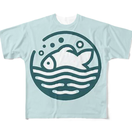 シンプルなお魚 All-Over Print T-Shirt