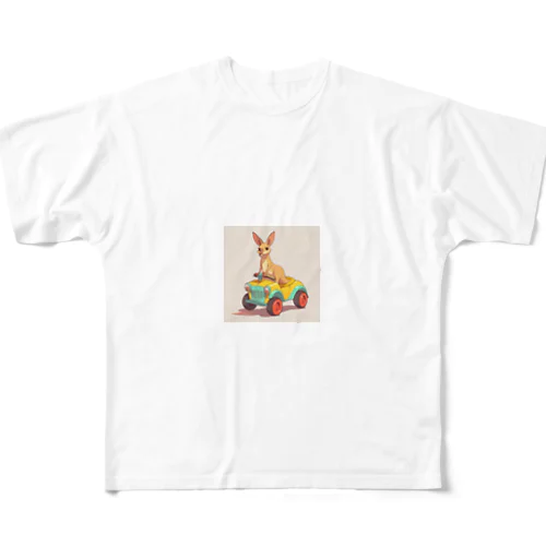 おもちゃの車に乗ったかわいいカンガルー All-Over Print T-Shirt