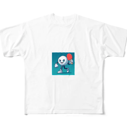 卓球マン フルグラフィックTシャツ