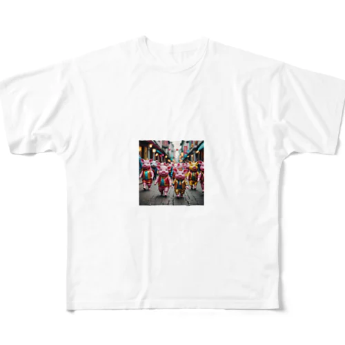 二足歩行の豚アイドル All-Over Print T-Shirt