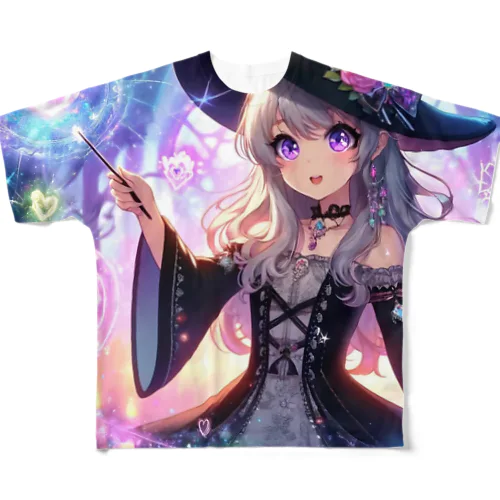 新鮮な魔法少女が、かわいらしさ全開で愛の力を解き放つ✨ All-Over Print T-Shirt