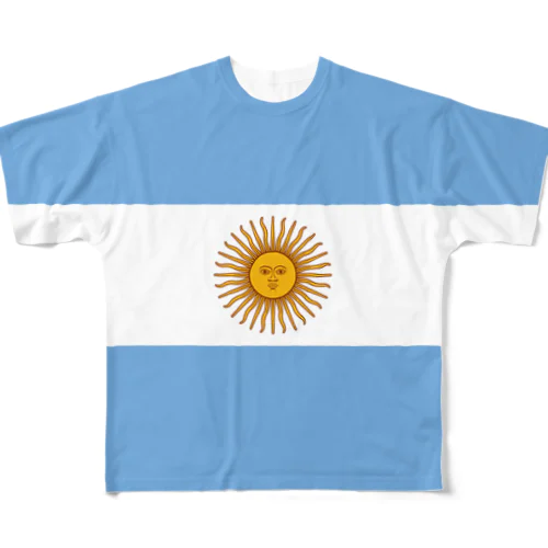 アルゼンチンの国旗 フルグラフィックTシャツ