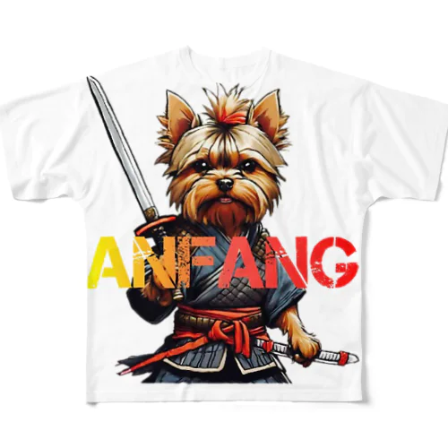 ANFANG SAMURAI YORKIE フルグラフィックTシャツ