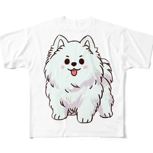 癒しサモエド犬 All-Over Print T-Shirt