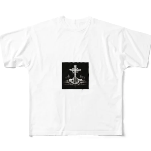 暗闇の光十字架 All-Over Print T-Shirt