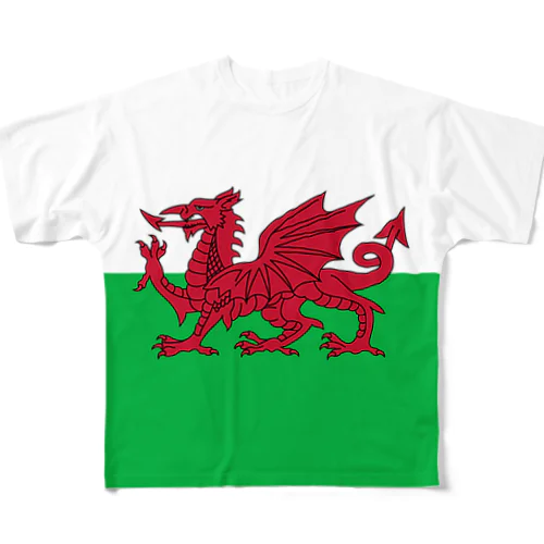 ウェールズの旗 フルグラフィックTシャツ