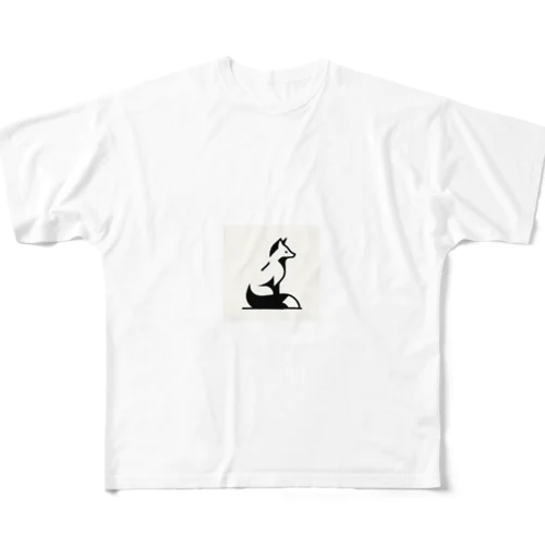 モノクロキツネくん All-Over Print T-Shirt