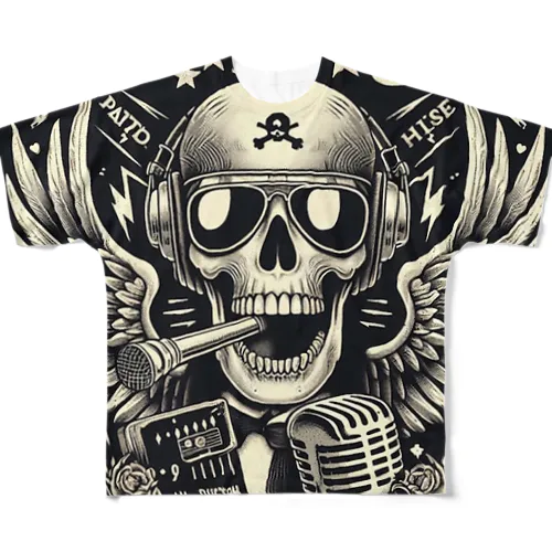 バンド風Tシャツ　髑髏 All-Over Print T-Shirt