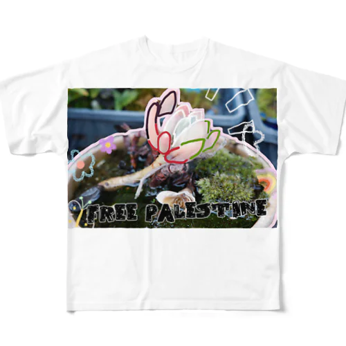 FREEpalestine 多肉植物 All-Over Print T-Shirt