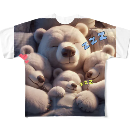 熊さんファミリー熊🐻❤ フルグラフィックTシャツ