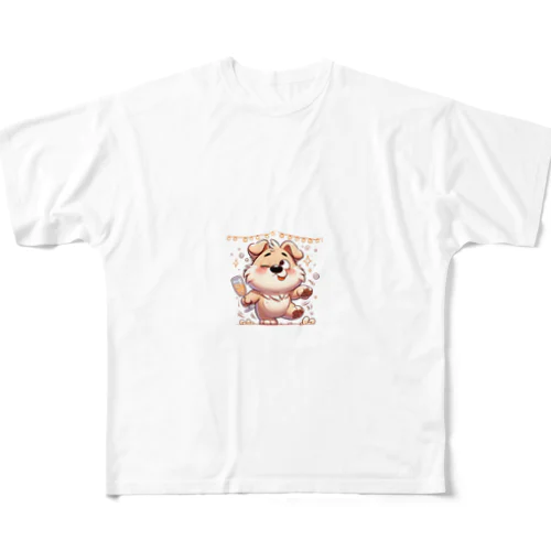 ほろ酔いワンちゃん All-Over Print T-Shirt