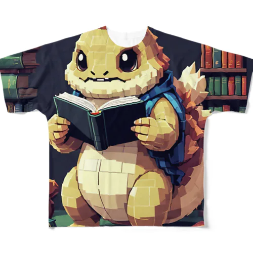 本を読む怪獣 All-Over Print T-Shirt