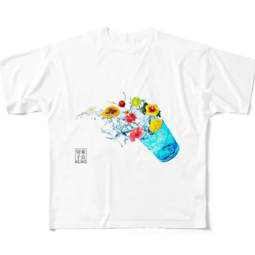 琉球ガラス　青 All-Over Print T-Shirt