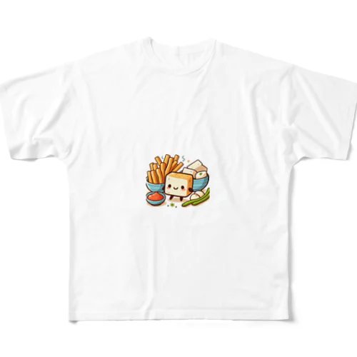 揚げ豆腐ちゃん フルグラフィックTシャツ