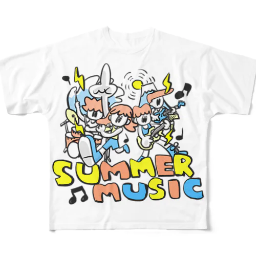 SUMMER MUSICーORANGE All-Over Print T-Shirt