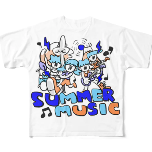 SUMMER MUSICーBLUE フルグラフィックTシャツ