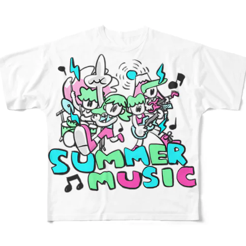 SUMMER MUSICーGREEN All-Over Print T-Shirt