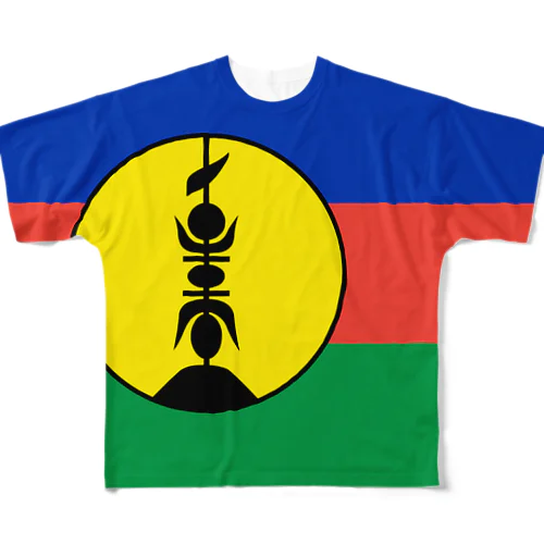 ニューカレドニアの国旗 フルグラフィックTシャツ