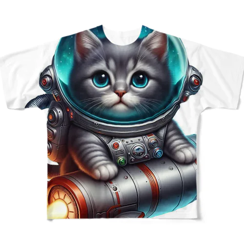 スペースにゃんこNo.1 フルグラフィックTシャツ