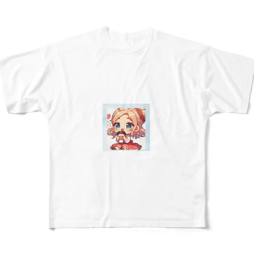 カフェが好きな女の子 All-Over Print T-Shirt