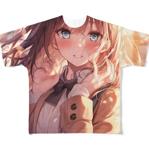 少女の恋思い　なでしこ1478 フルグラフィックTシャツ