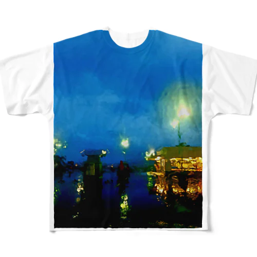 夜景(青) All-Over Print T-Shirt