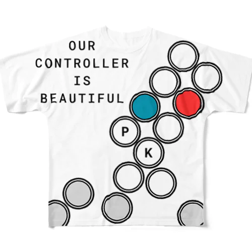 Our Controller is Beautiful コントローラーは美しい フルグラフィックTシャツ