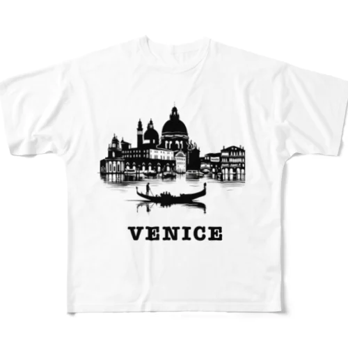 【旅行シリーズ】ヴェネチア（VENICE）Tシャツ All-Over Print T-Shirt