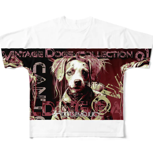 Vintage Dogs Collection 01_D Cut フルグラフィックTシャツ