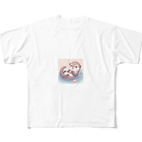 ラッコくん フルグラフィックTシャツ