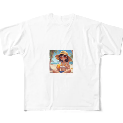 ビーチガール All-Over Print T-Shirt