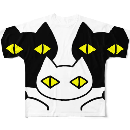 黒猫ボディーガード 002 All-Over Print T-Shirt