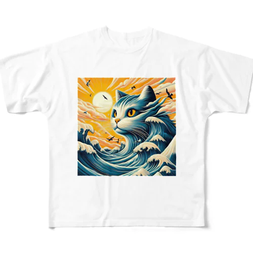 波猫 All-Over Print T-Shirt