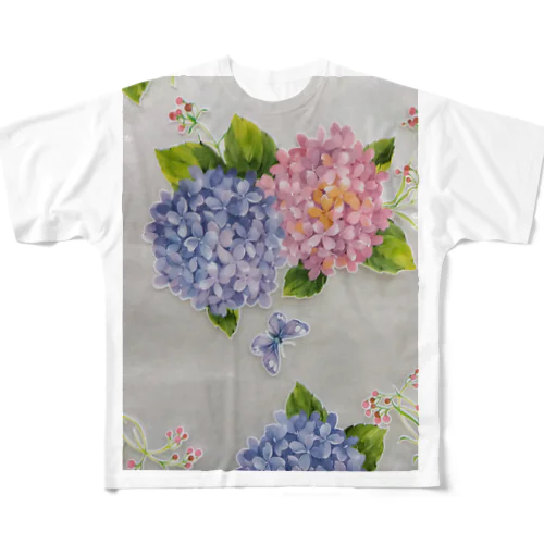 紫陽花 フルグラフィックTシャツ